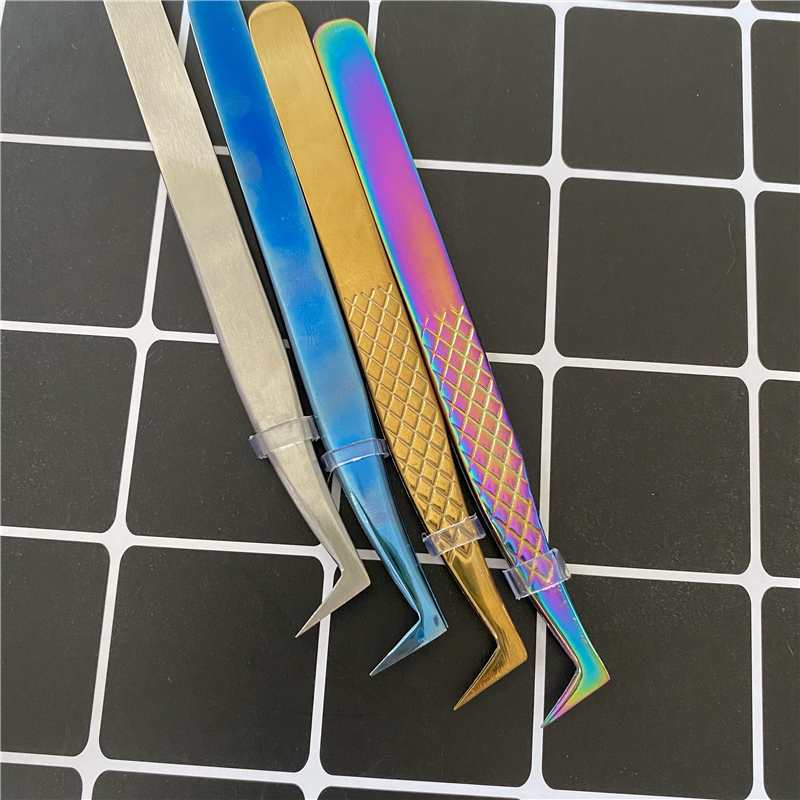 Volume Tweezers 90 Degree Russian Volume Tweezers Private Label For 3D/5D/7D/10D Volume Pick Up 